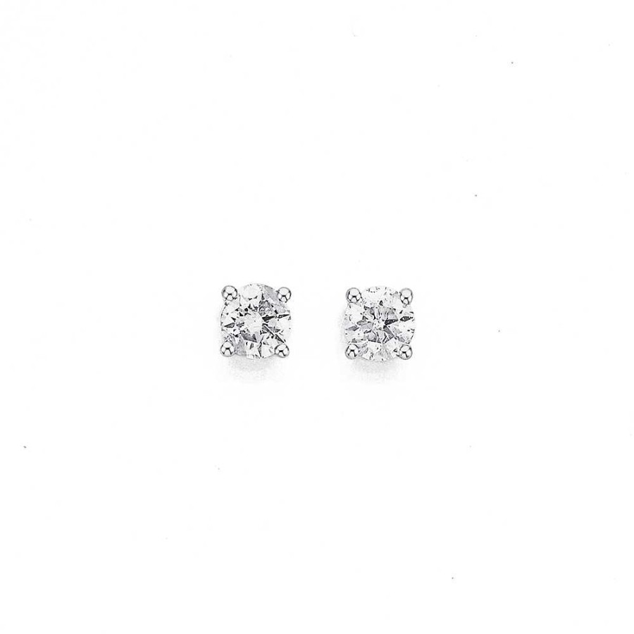 Earrings Pascoes | 9Ct White Gold Diamond Studs Tdw=.50Ct