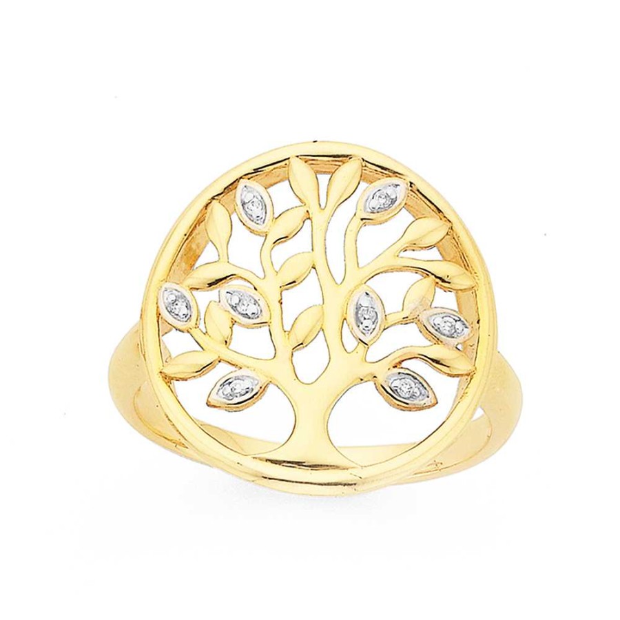 Rings Pascoes | 9Ct Diamond Tree Of Life Ring