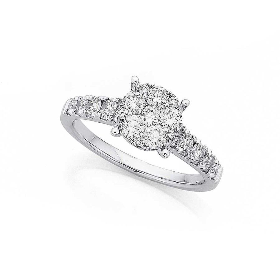 Rings Pascoes | 9Ct White Gold Diamond Ring Tdw=1Ct