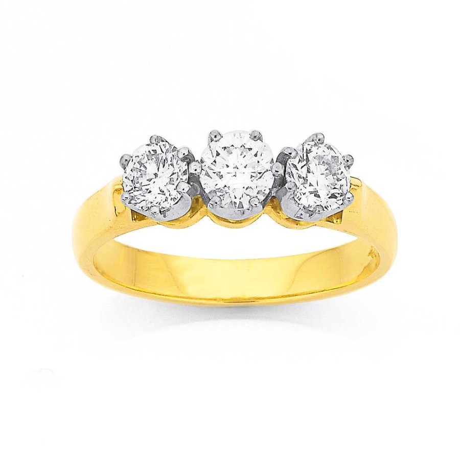 Rings Pascoes | 18Ct Trilogy 3 Stone Diamond Ring With A Total Diamond Weight= 1Ct