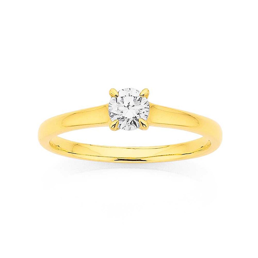 Rings Pascoes | 9Ct Gold .35Ct Diamond Solitaire Ring