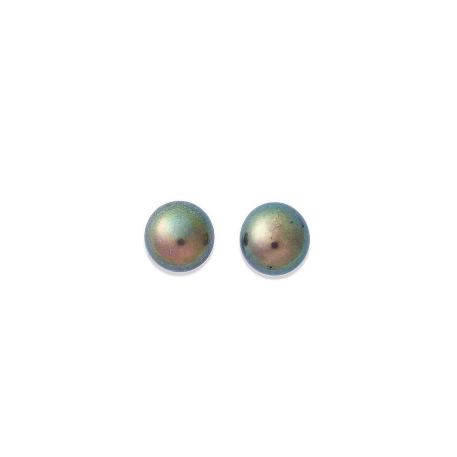 Earrings Pascoes | Sterling Silver 7-7.5Mm Peacock Freshwater Pearl Studs