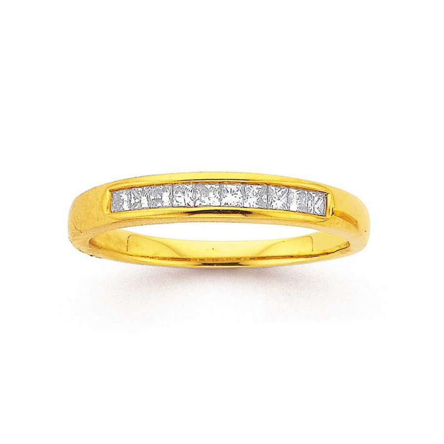 Rings Pascoes | 9Ct Princess Cut Eternity Diamond Ring Tdw=.26Ct