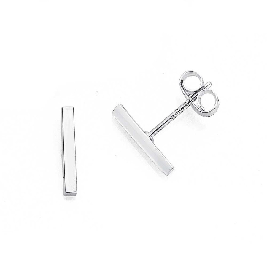 Earrings Pascoes | Sterling Silver Plain Bar Stud Earrings