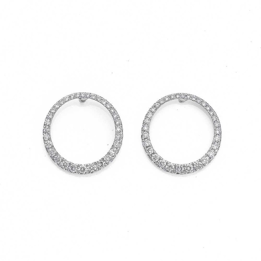 Earrings Pascoes | 9Ct, Diamond Circle Studs Total Diamond Weight=.50Ct