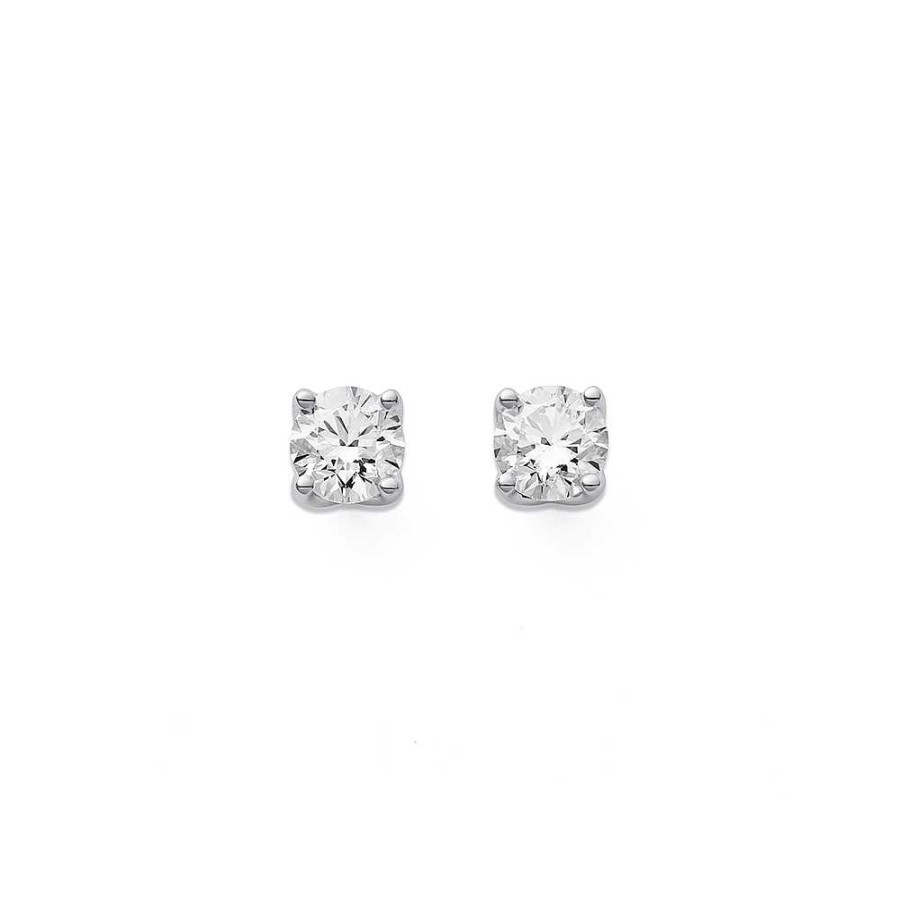 Earrings Pascoes | 10Ct Wg, Element Lab Diamond Studs Set In 4 Claws, 3Ct Total Weight