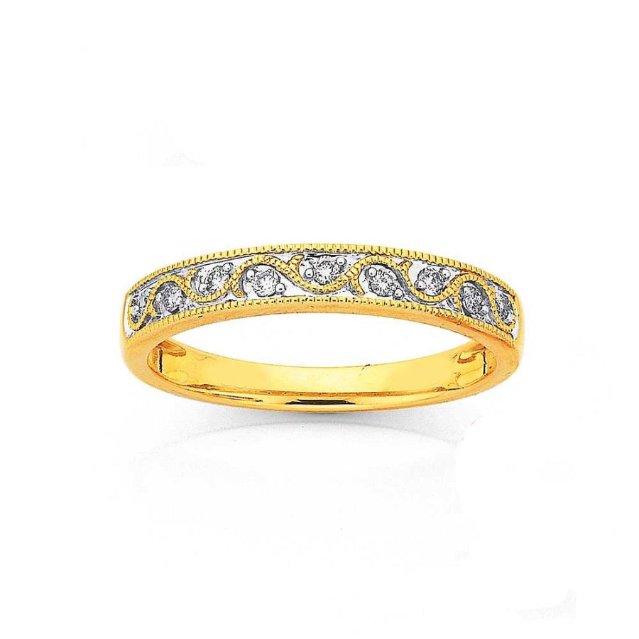 Rings Pascoes | 9Ct, Diamond Wave Anniversary Band