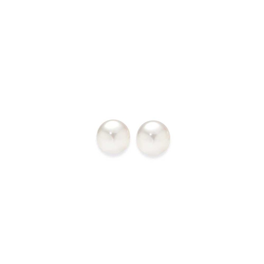 Earrings Pascoes | 9Ct 8-8.5Mm Cultured Freshwater Pearl Button Stud Earrings