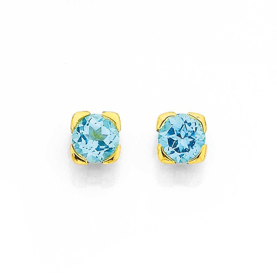 Earrings Pascoes | 9Ct Blue Topaz Studs