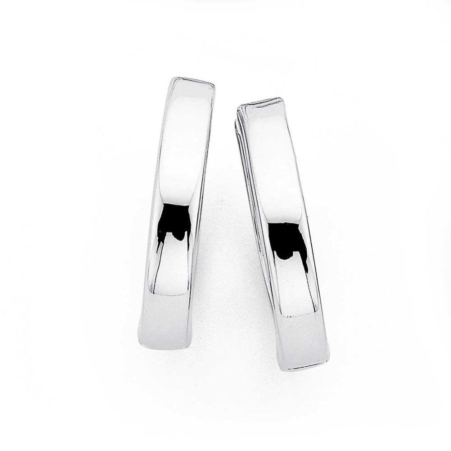 Earrings Pascoes | 9Ct 18Mm White Gold Hollow Hoops