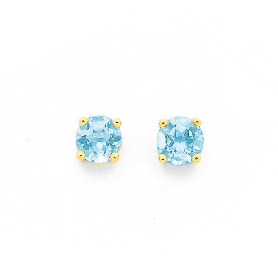 Earrings Pascoes | 9Ct Blue Topaz Stud Earrings