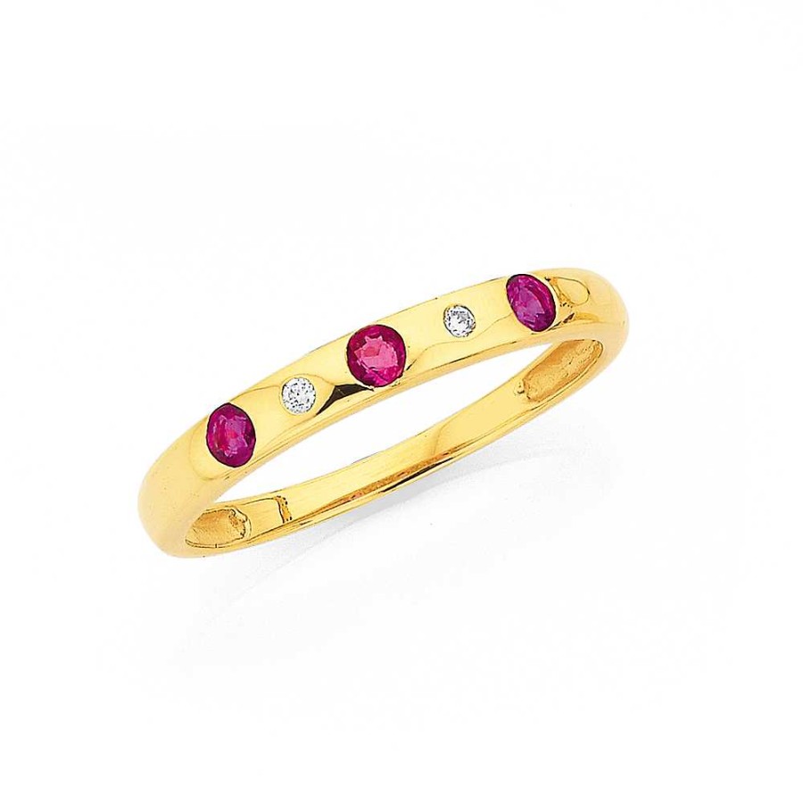 Rings Pascoes | 9Ct Ruby & Diamond Ring