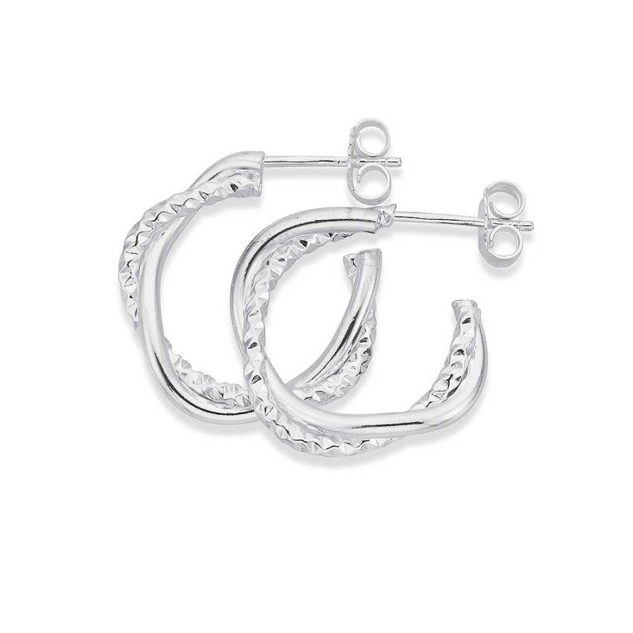 Earrings Pascoes | Sterling Silver 3/4 Twist Hoop Earrings