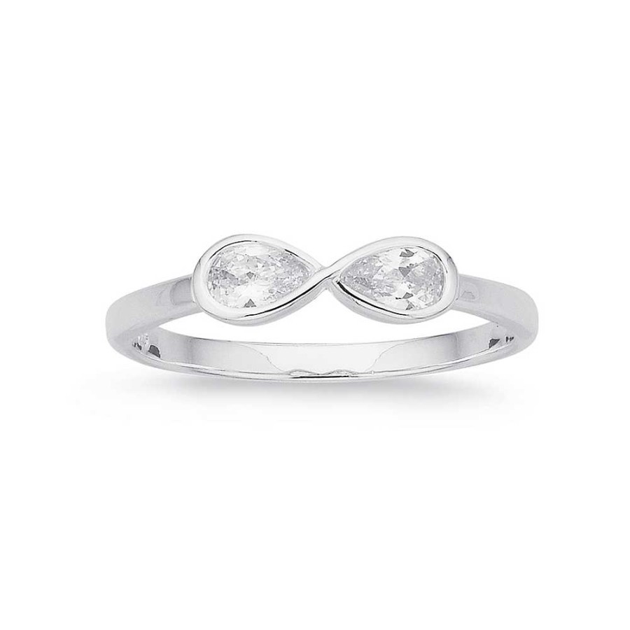 Rings Pascoes | Sterling Silver Cubic Zirconia Infinity Ring