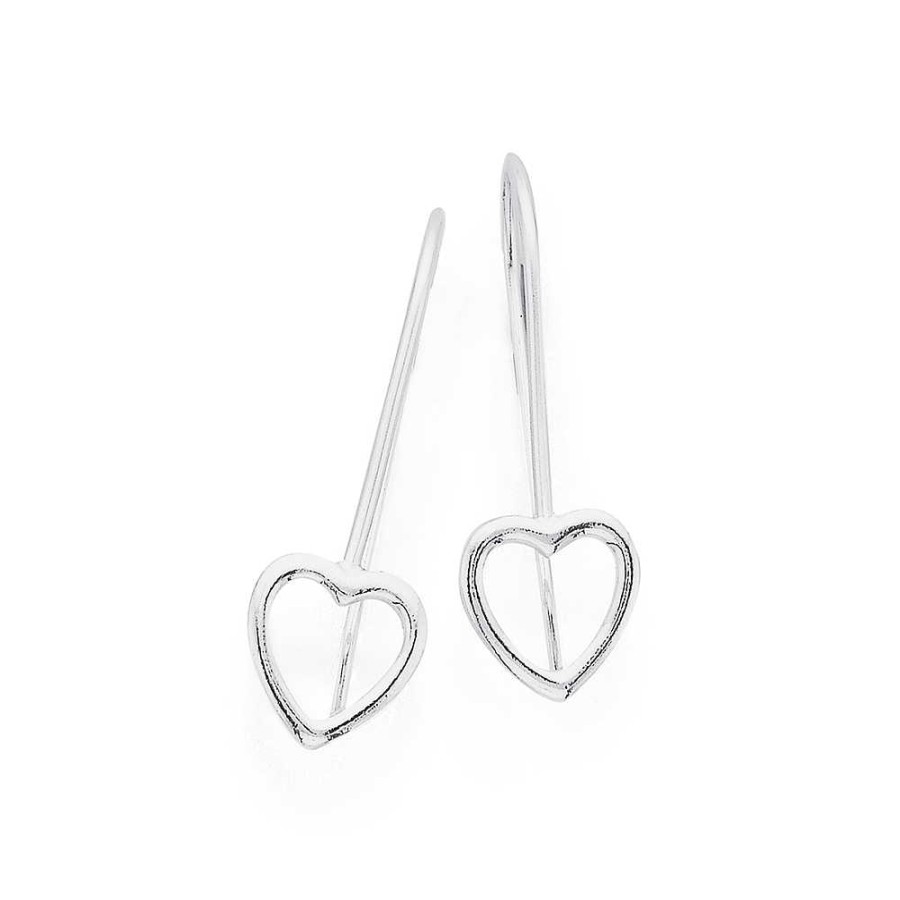 Earrings Pascoes | Sterling Silver Heart Hook Earrings