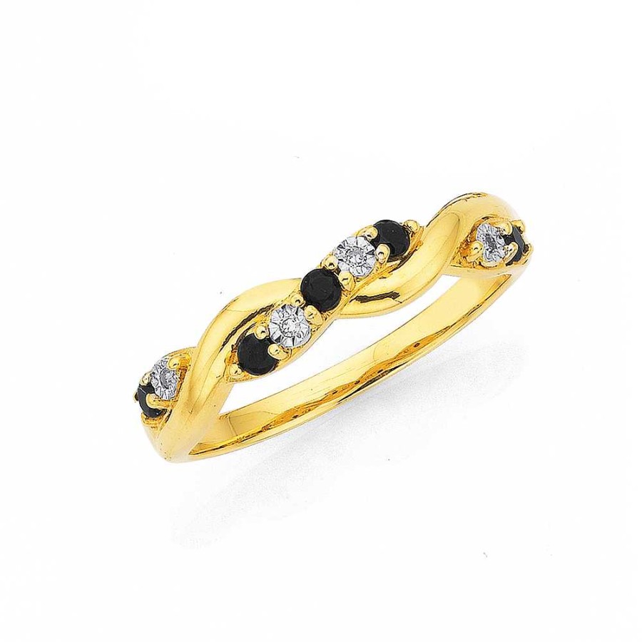 Rings Pascoes | 9Ct Sapphire With Diamond Ring