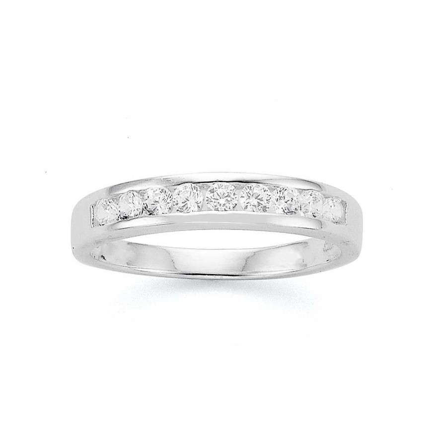 Rings Pascoes | Sterling Silver Cubic Zirconia Channel Set Ring