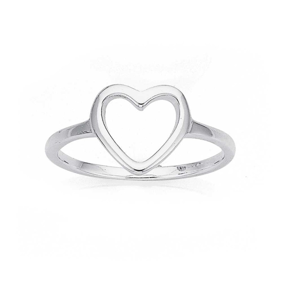 Rings Pascoes | Sterling Silver Heart Ring Size R