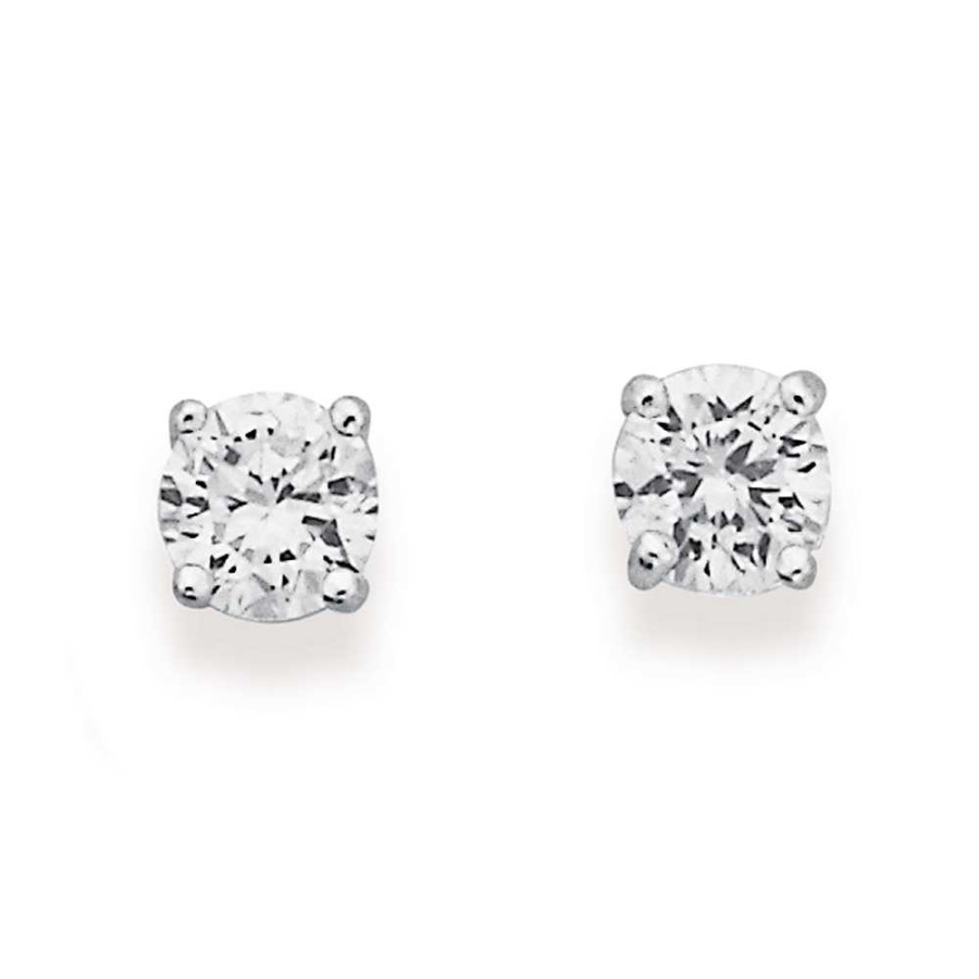 Earrings Pascoes | Sterling Silver 4Mm Cubic Zirconia Studs