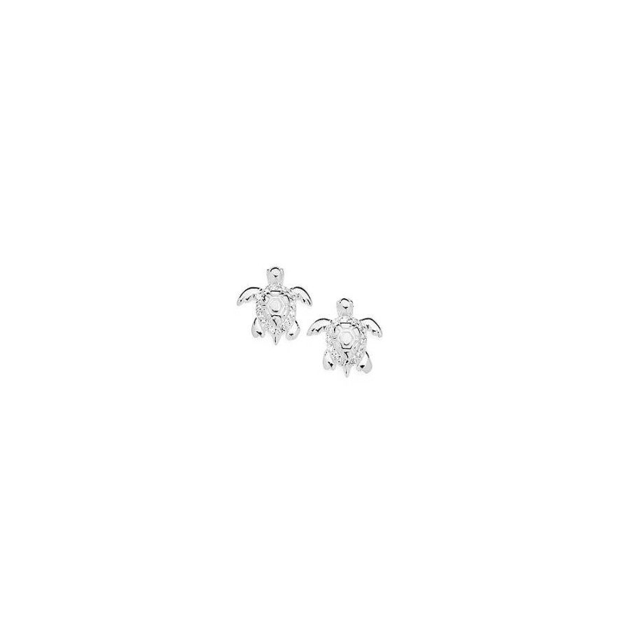 Earrings Pascoes | Sterling Silver Cubic Zirconia Turtle Stud Earrings