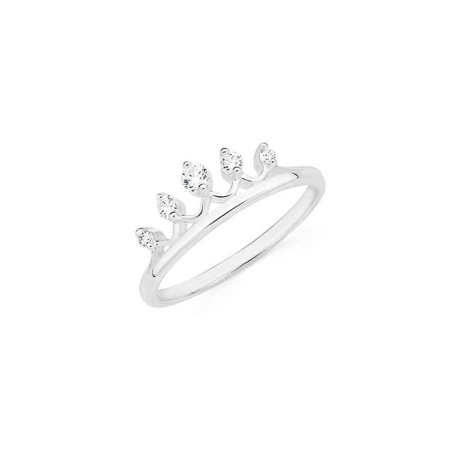 Rings Pascoes | Sterling Silver Cubic Zirconia Tiara Friendship Ring