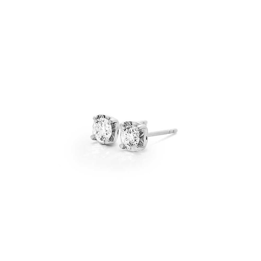 Earrings Pascoes | 10Ct Wg, Element Lab Diamond 0.50Ct Total Weight Solitaire Studs