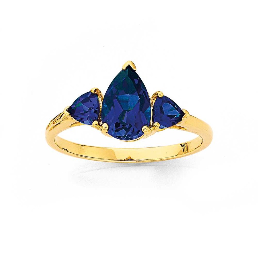 Rings Pascoes | 9Ct Created Sapphire Ring