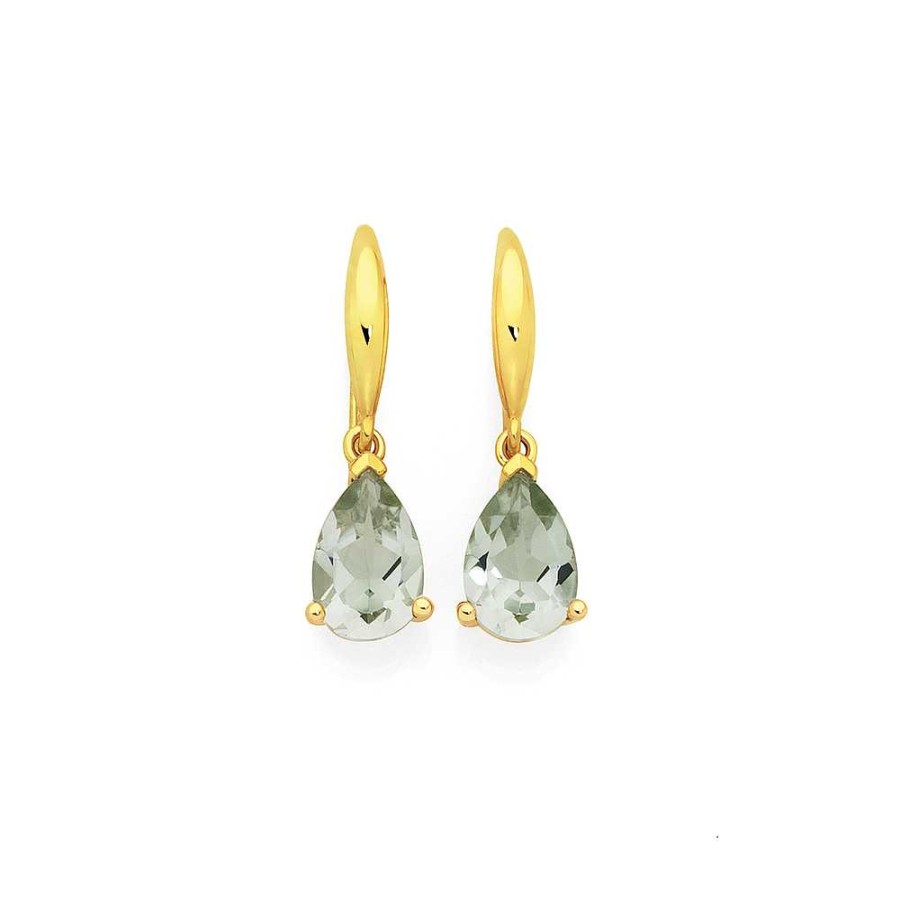 Earrings Pascoes | 9Ct Green Amethyst Earrings