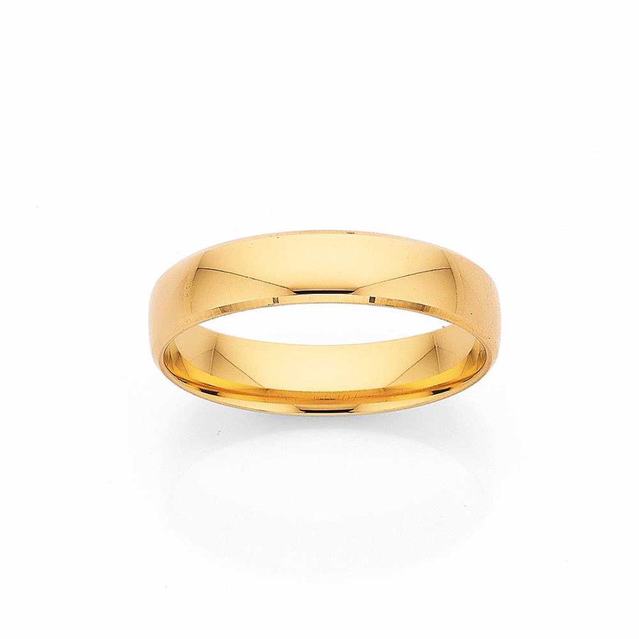 Rings Pascoes | 9Ct Plain Wedding Band 4.5Mm Wide