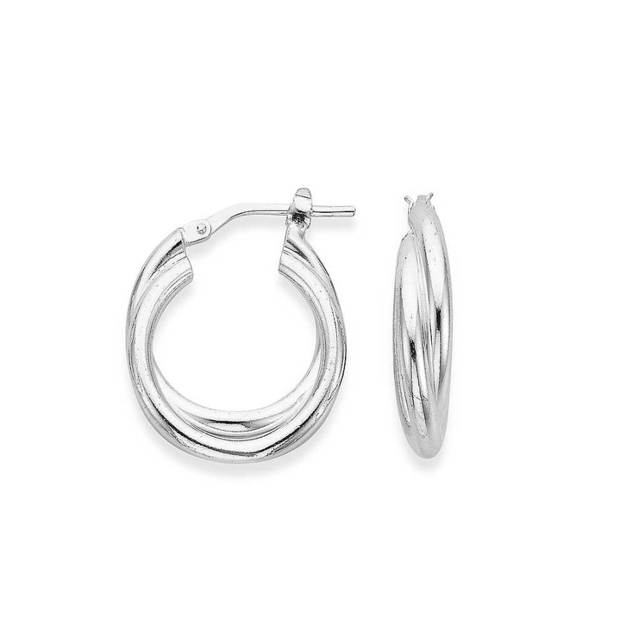 Earrings Pascoes | Sterling Silver 18Mm Double Hoop Earrings