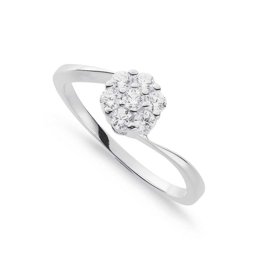 Rings Pascoes | Sterling Silver Cubic Zirconia Cluster Ring