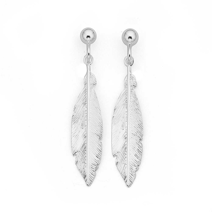 Earrings Pascoes | Sterling Silver Feather Earrings