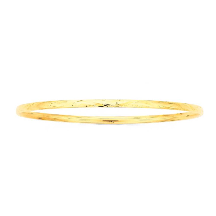 Bangles Pascoes | 9Ct, 65Mm Engraved Bangle