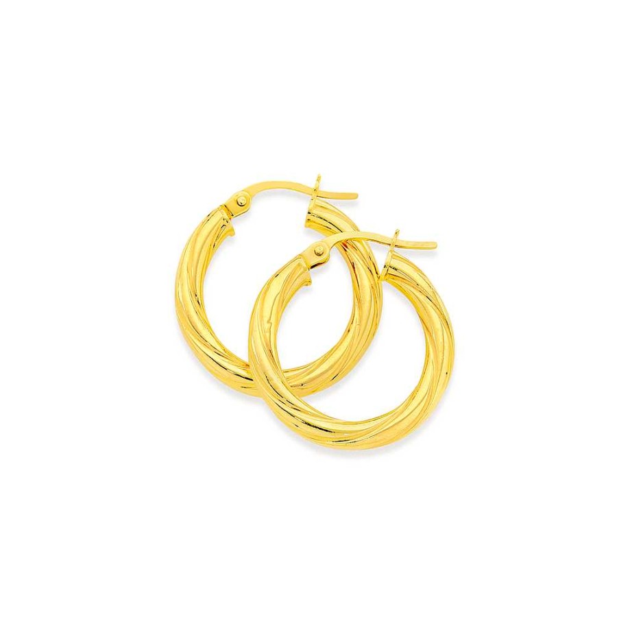 Earrings Pascoes | 9Ct 21Mm Twist Hoops