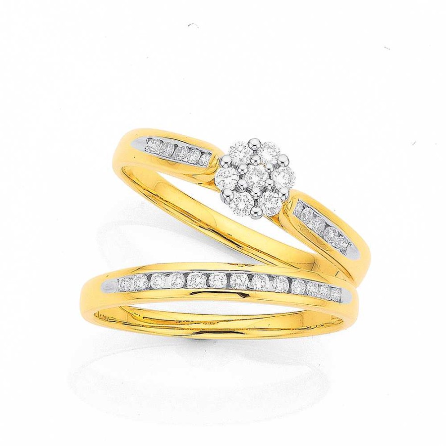 Rings Pascoes | 9Ct Diamond Duo Set Tdw=.35Ct