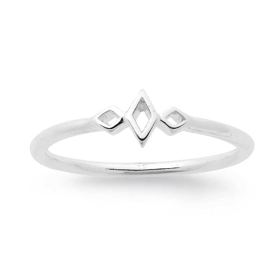 Rings Pascoes | Sterling Silver Fine Diamond Shaped Ring