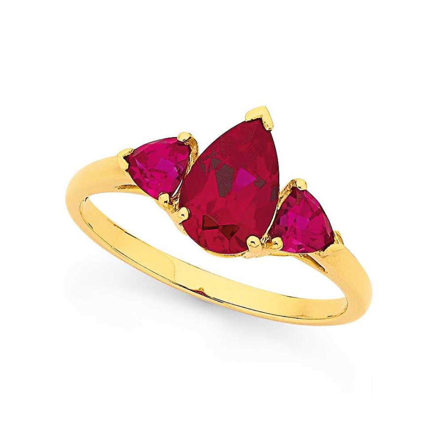 Rings Pascoes | 9Ct Created Ruby Ring