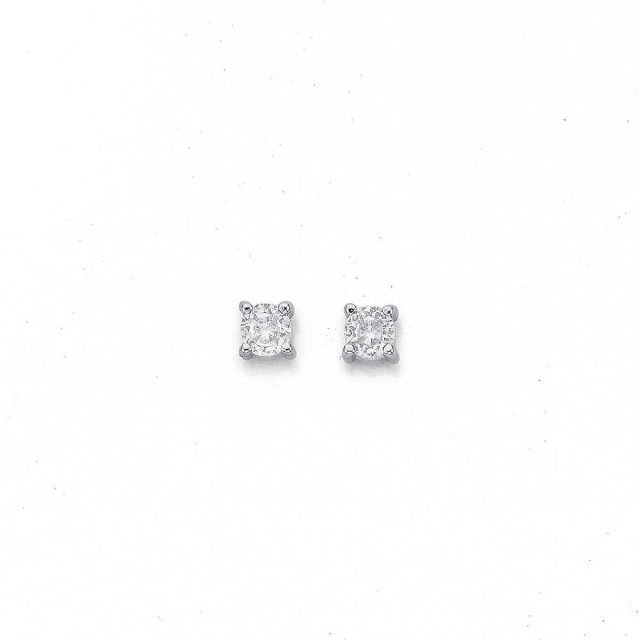 Earrings Pascoes | Sterling Silver 3Mm Cubic Zirconia Studs