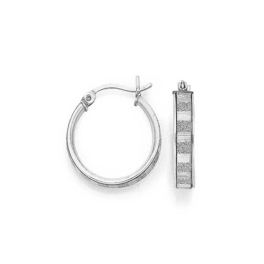 Earrings Pascoes | Sterling Silver 18Mm Stardust Huggies