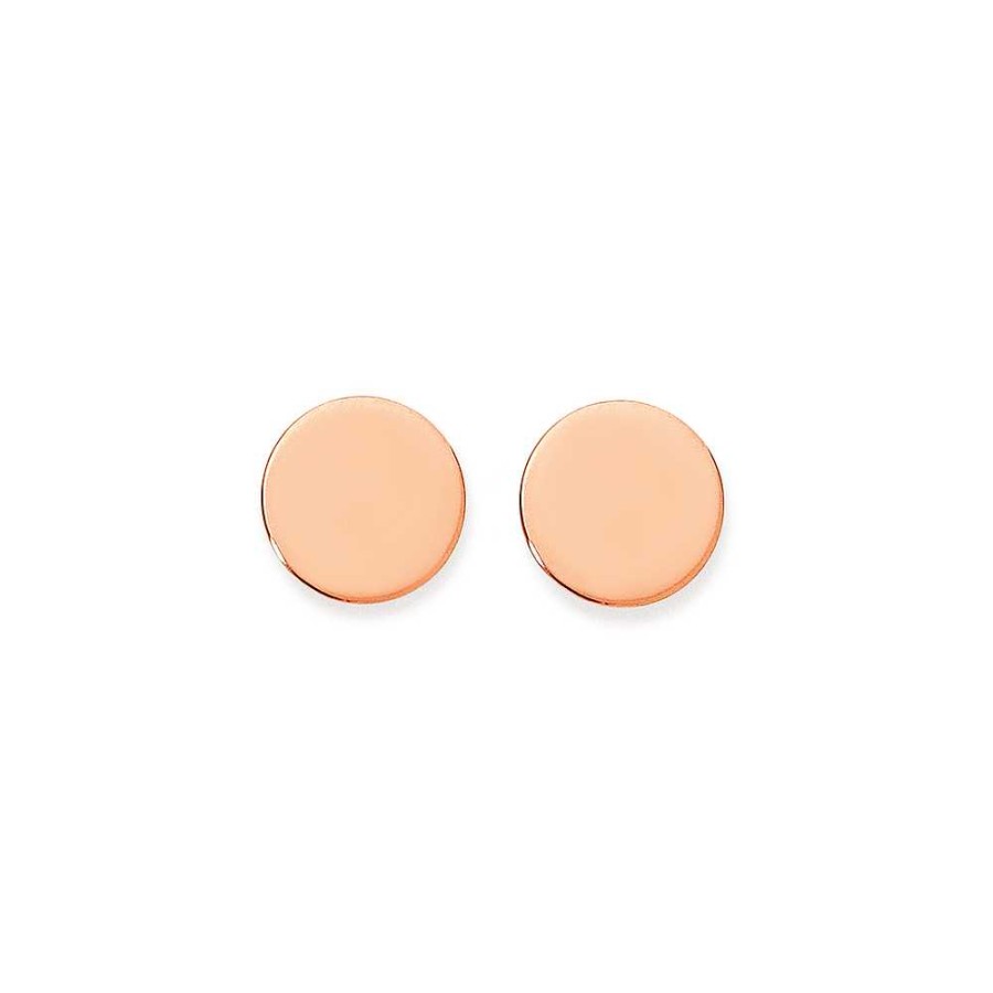 Earrings Pascoes | 9Ct Rose Gold Disc Stud Earrings