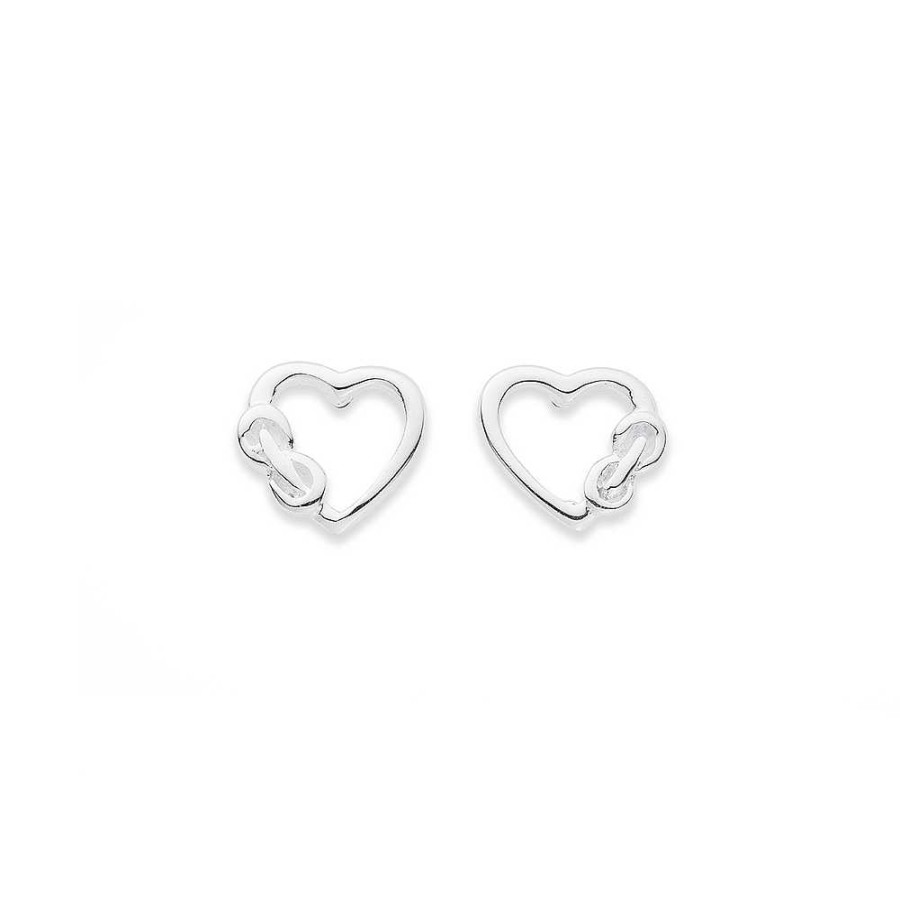 Earrings Pascoes | Sterling Silver Infinity Heart Studs