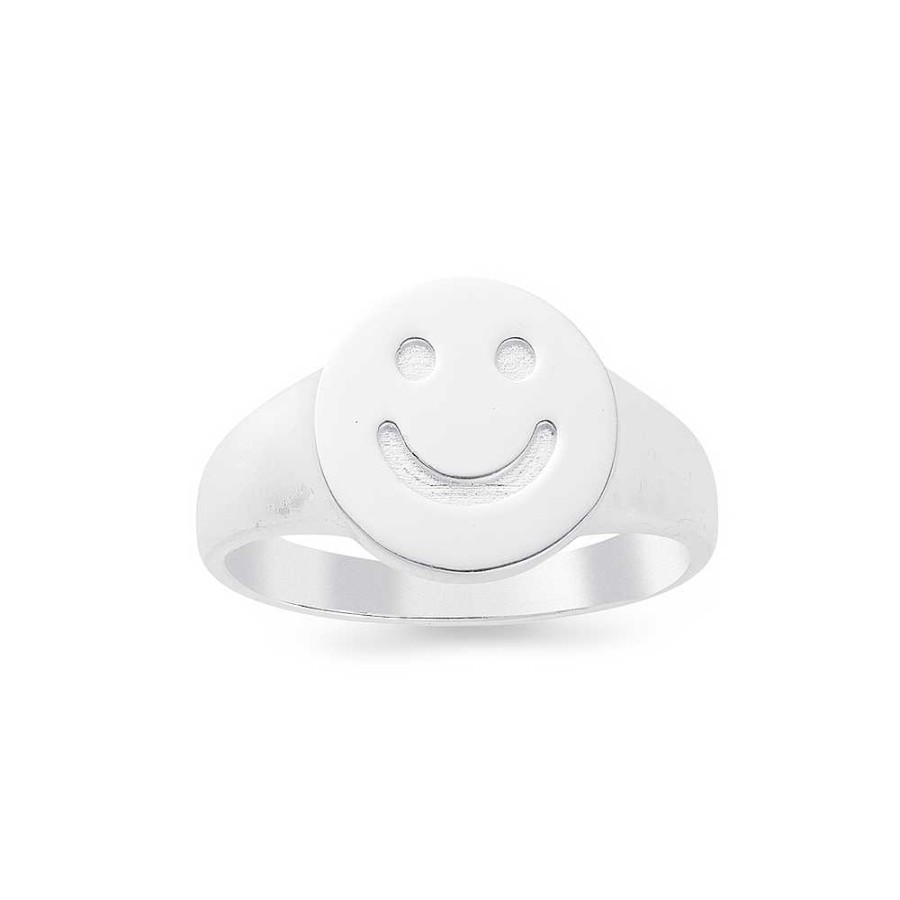 Rings Pascoes | Sterling Silver Smiley Face Ring