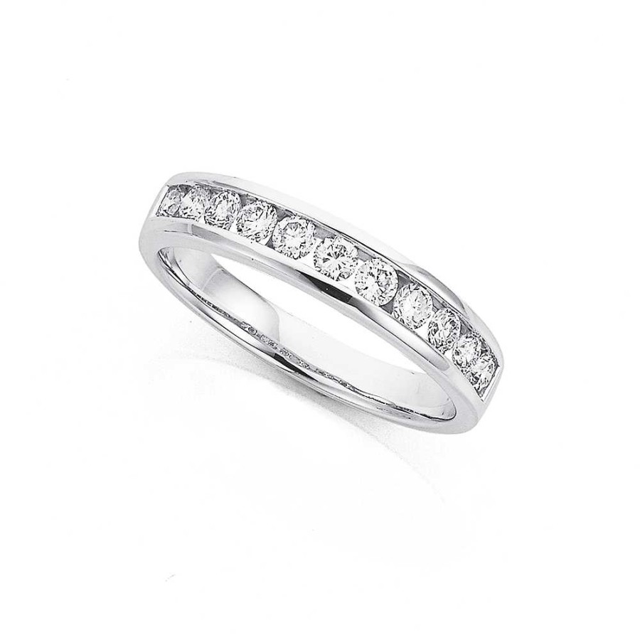 Rings Pascoes | 9Ct White Gold Diamond Band Total Diamond Weight=.50Ct