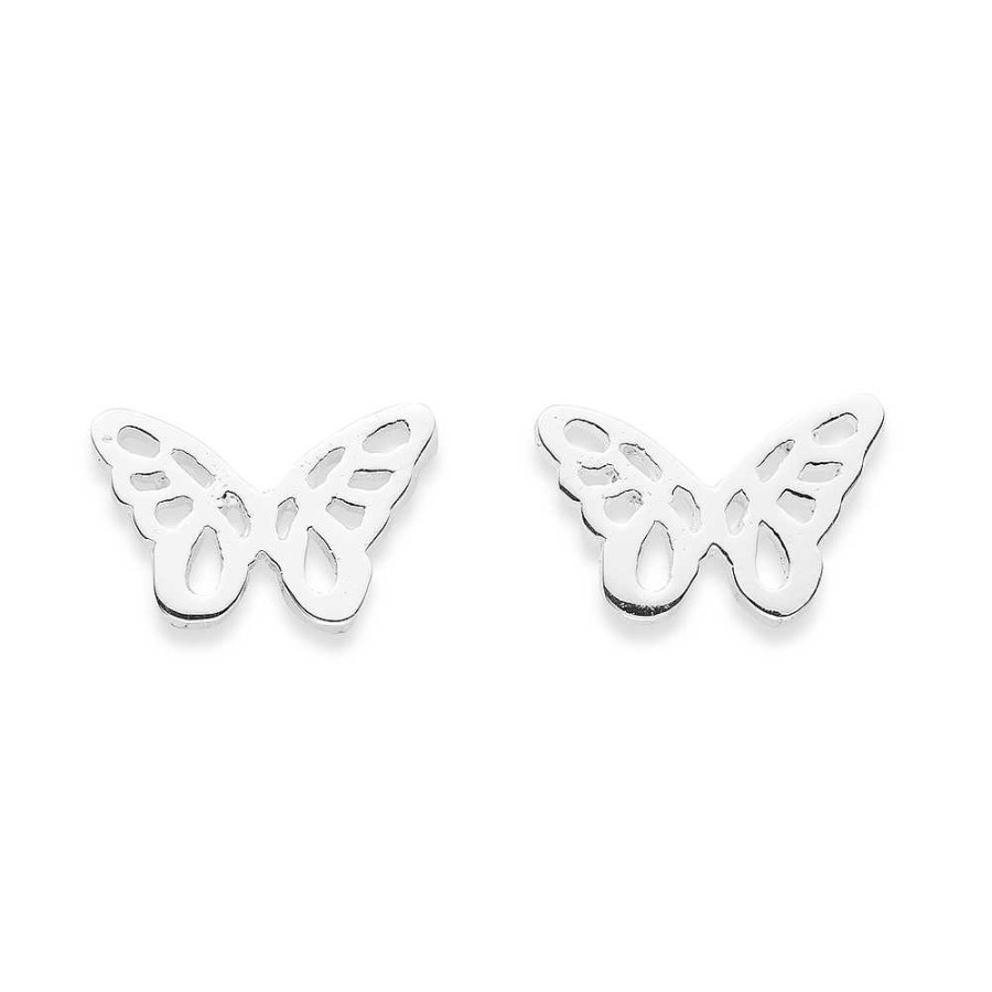 Earrings Pascoes | Sterling Silver Butterfly Studs