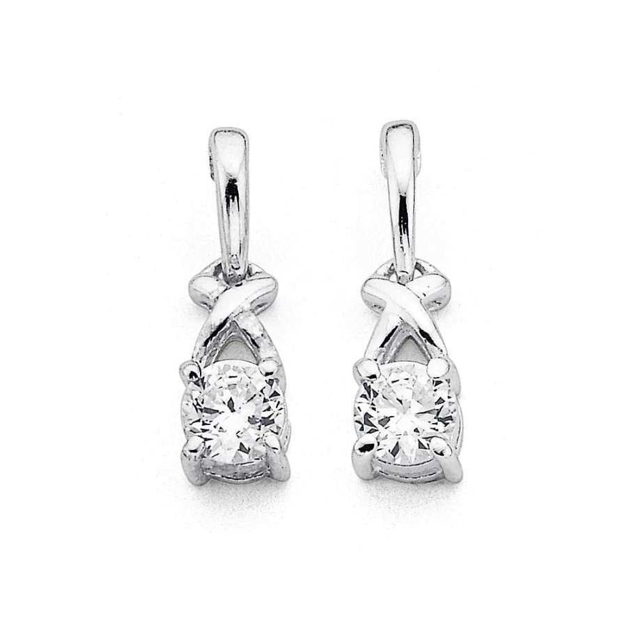 Earrings Pascoes | Sterling Silver Cubic Zirconia Earrings