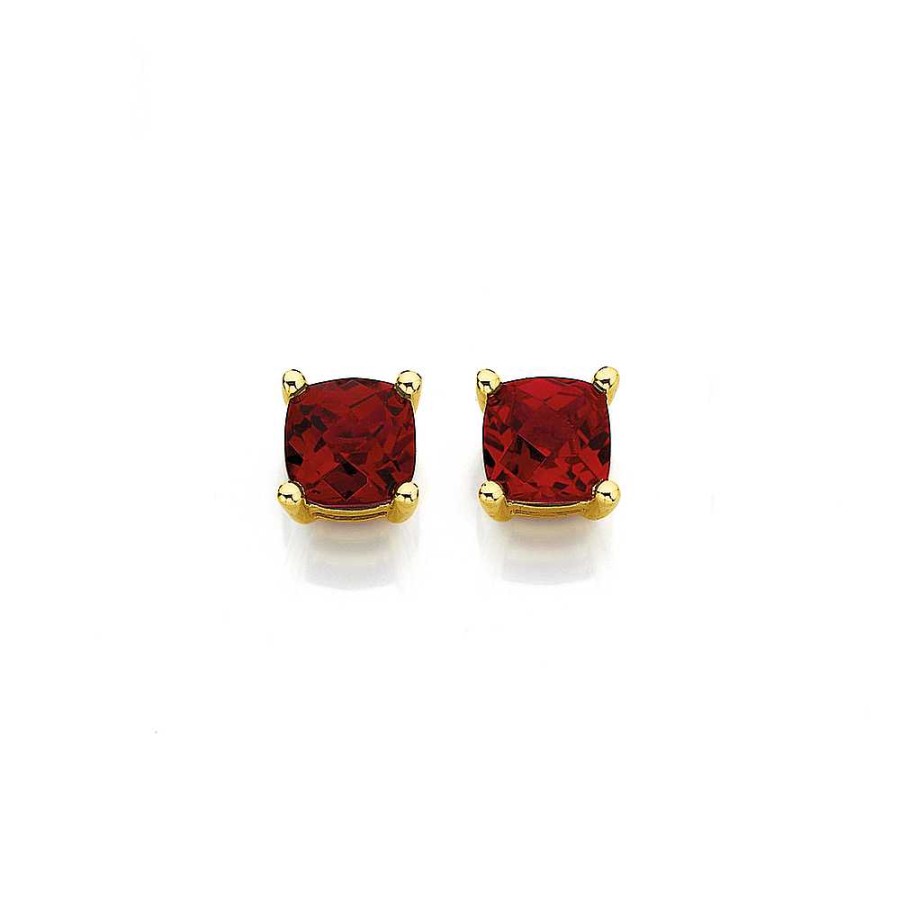 Earrings Pascoes | 9Ct Created Ruby Studs Earrings