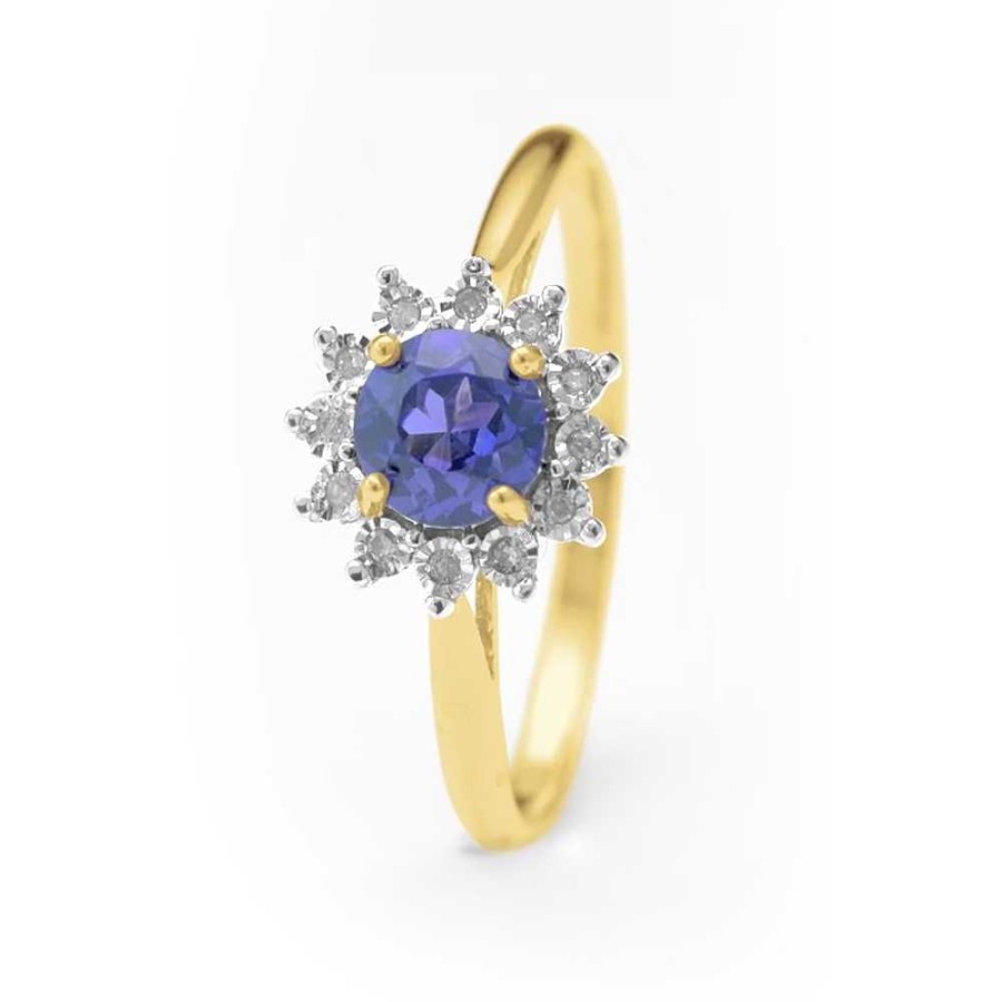 Rings Pascoes | 9Ct Created Sapphire & Diamond Ring