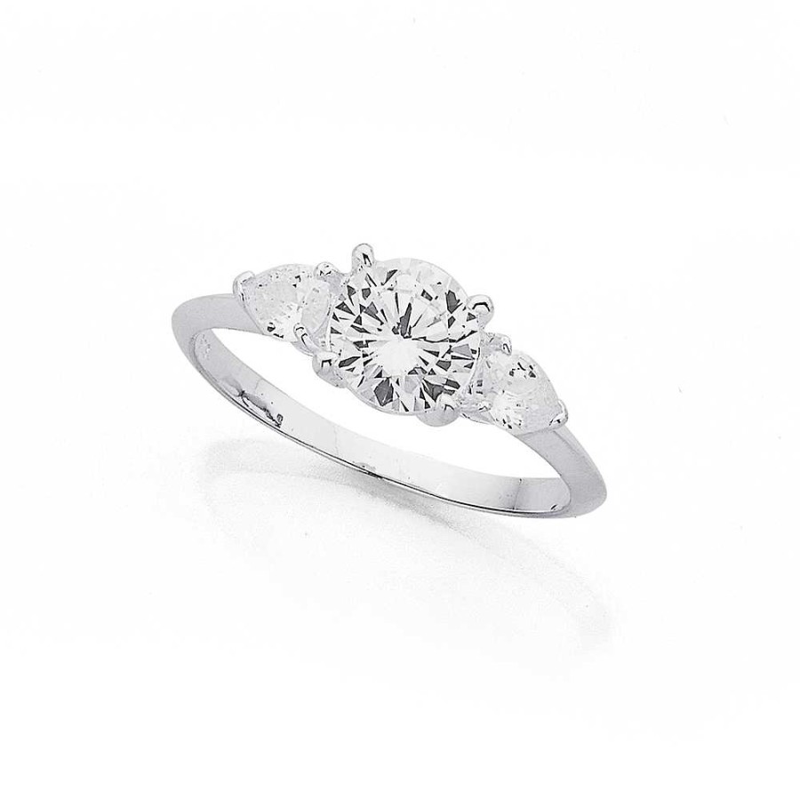 Rings Pascoes | Sterling Silver Cubic Zirconia Ring Size L