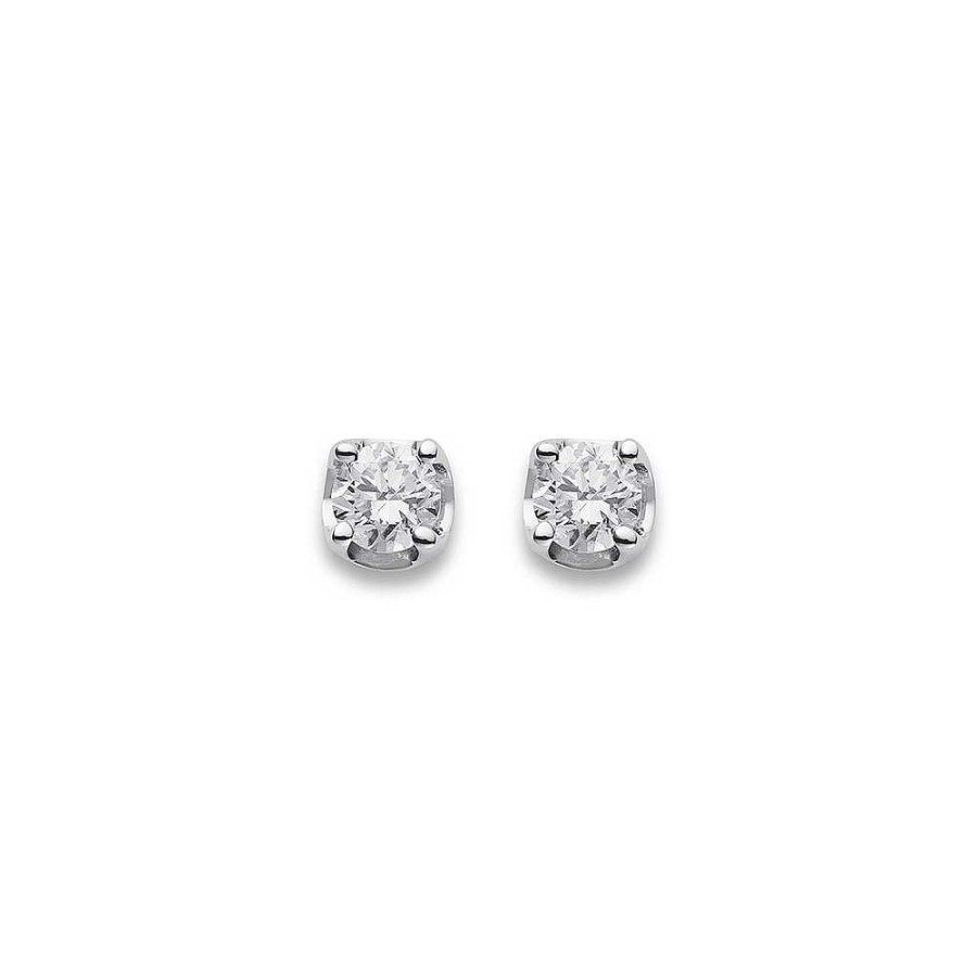 Earrings Pascoes | 9Ct White Gold Diamond Studs Tdw=.50Ct